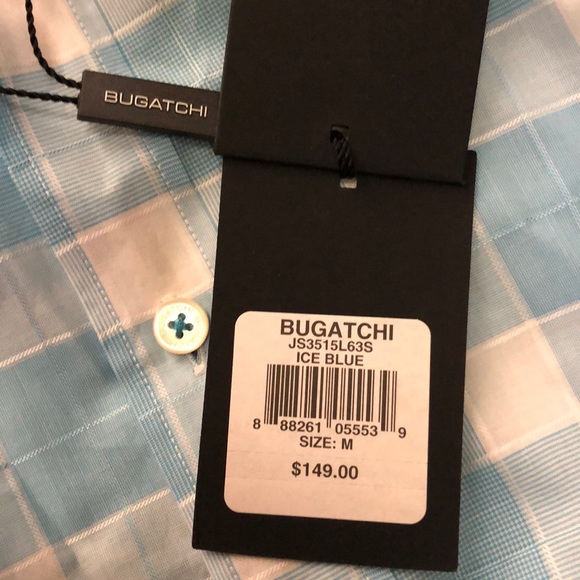 Bugatichi “Ice Blue” Mens Dress Shirt - Picture 3 of 4